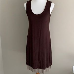 Extremely soft brown double layer dress | M | NWOT